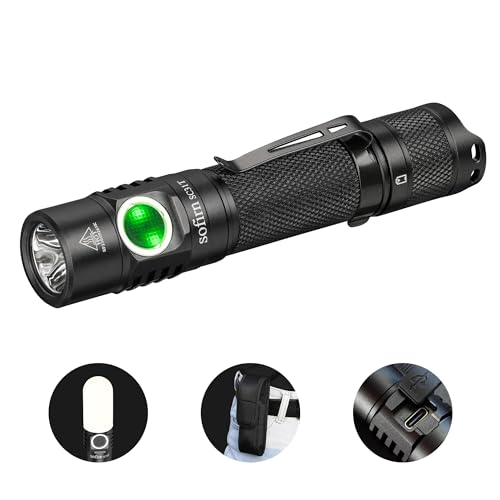 Sofirn SC31T - Linterna táctica recargable, linterna EDC súper brillante de 2000 lúmenes altos, interruptor doble, para camping, senderismo, pasear al perro