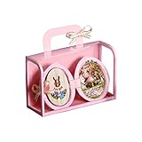 Puppenhaus zum Selbermachen, zusammengebaut, Mikro-Walnuss-Kabine, kreative handgefertigte Requisiten, niedliches Kaninchen-Miniatur-Set für Mädchen und Jungen, Rosa-2