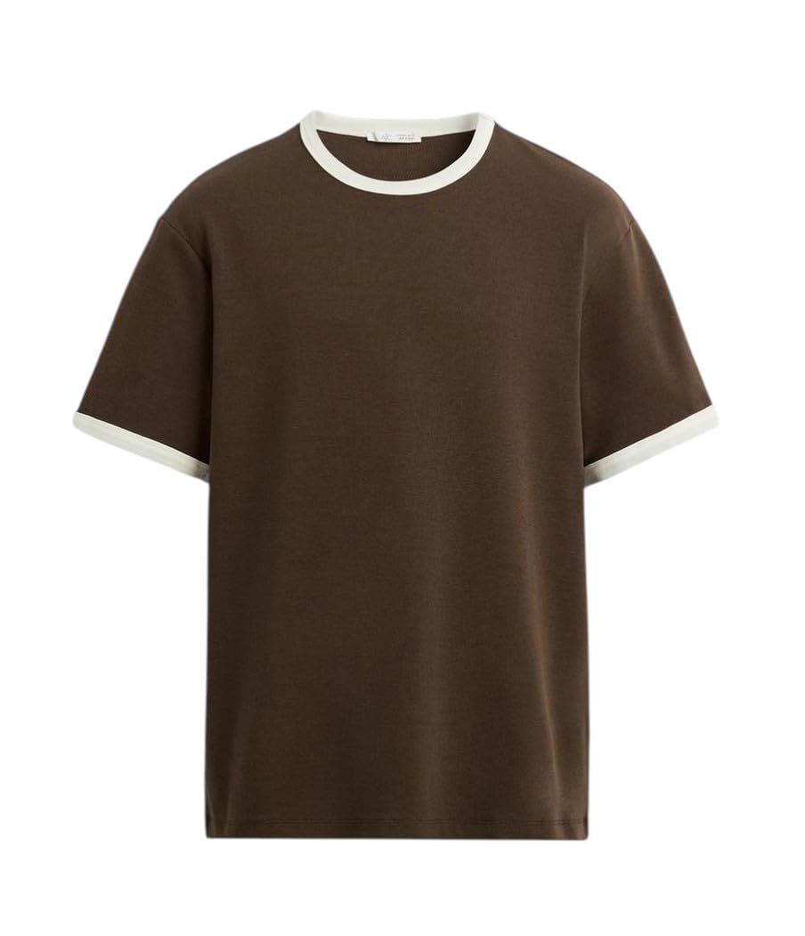 alan jones clothing Men's Regular Fit Stretch Cotton T-Shirt | Round Neck Short Sleeve Contrast Trim Tee | Casual Crew Neck T-Shirt for Men-picture-15