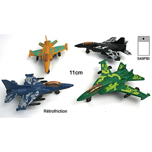 les colis noirs lcn Lote de 4 Aviones de Caza retrofricción, Modelo Aleatorio, Juguete Armado 025