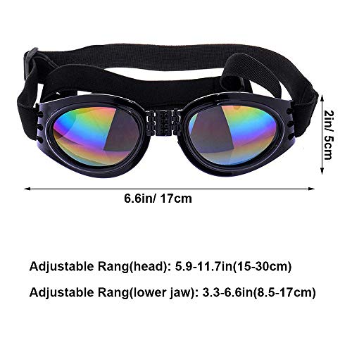 NA/ 2 Pcs Dog Goggles, Adjustable Strap Dog Goggles Eye wear Protection for Travel Skiing, UV Protection Waterproof… - Image 4