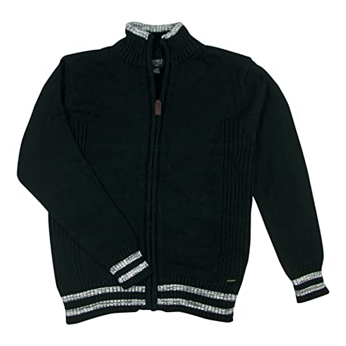 Jones New York Little Boys Zip Up Cardigan Sweater Black 5-6