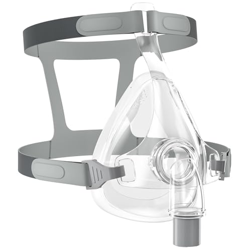 Full Face Mask for Sleeping Silicone Mask with Adjustable Headgear & Tubing Medium Replacement Mask Set(M)