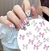 LIQWEI 60pcs Bow Nail Art Charms, 3D Bow for Nails Art Rhinestones Charms, Pink Bowknot Resin for Nails Mixed Cute Bowknots Charms Spring Nail Charm for Women Nail Art Supplies Manicure Decorations
