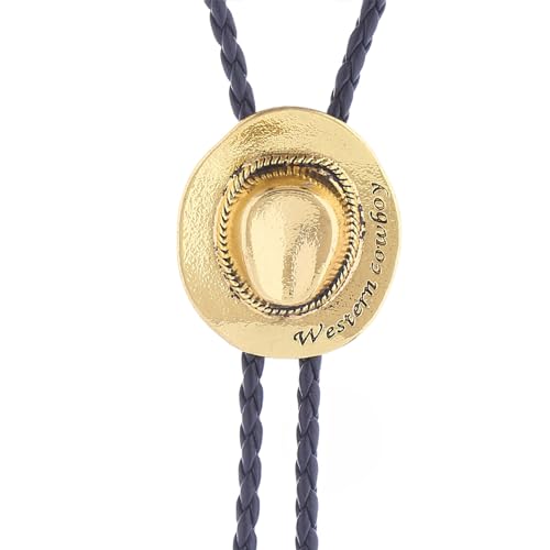 Image of Cowboy Bolo Tie for Men, Vintage Cow Skull Bolo Tie Necklace Native American Necktie for Men Women