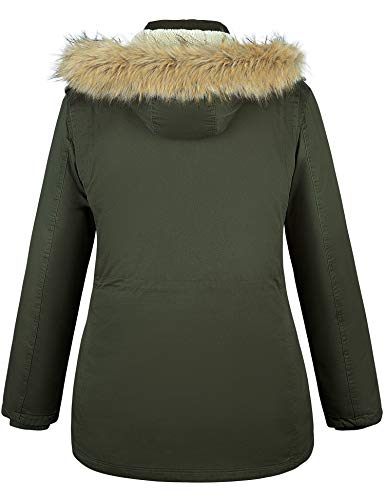Soularge Women's Winter Plus Size Sherpa Lined Coats with Detachable Hood2