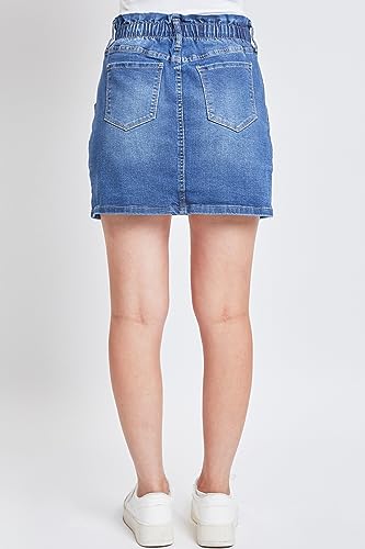 YMI Women's Paperbag Denim Skirt4