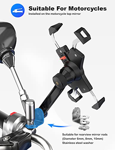 Grefay Motorfiets Telefoon Mount Metaal Smartphone Houder voor Motorfiets Achteruitkijkspiegel met 360 Rotate voor 4,5… - Image 4