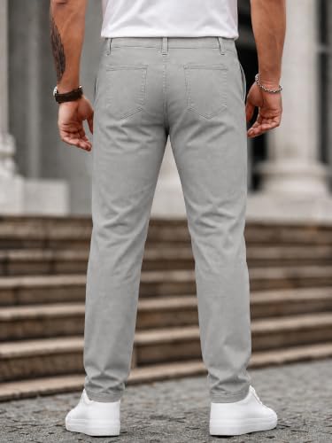 Image of HUNGSON Mens Chinos Dress Pants Slim Fit Stretch Business Casual Golf Work Slacks Trousers