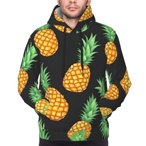 Pull à capuche homme imprimé ananas avec coupe fluide et confortable