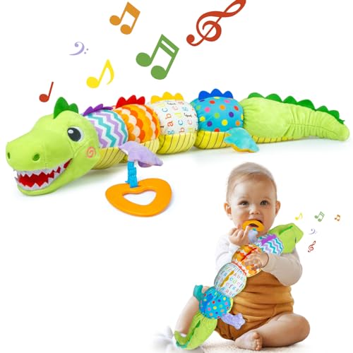 Image of Baby Toys 0-6 Months, Infant Musical Toys with Rattles, Crinkle, Newborn Tummy Time Gift Toys for 3 7 8 9 10 12 Months Boys & Girls Caterpillar(Alligator) 1