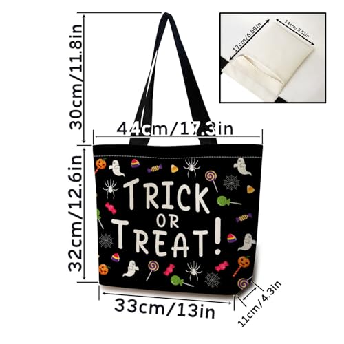 Bolso tote para Halloween, bolso estético y elegante para compras o regalo, con bolsillo interior con cremallera, ligero y lavable, para mujeres y amigas miniatura 4