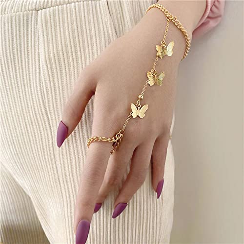Butterfly Inspired Bracelet Ring Set
