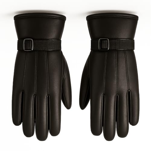 Image of TLN Genuine Leather Gloves for Men | Premium Soft & Warm Winter Gloves | Stylish Driving, Biking & Riding Gloves | Durable Hand Gloves for Outdoor, Motorcycle & Daily Use