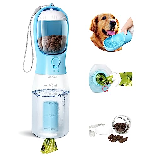 Heylaca Dog Water Bottle 3 in 1 Large 20oz Pet ...