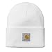 Carhartt WIP Acrylic Watch Hat Gorro de Invierno Unisex con Pegatina 7kmh Blanco 6436