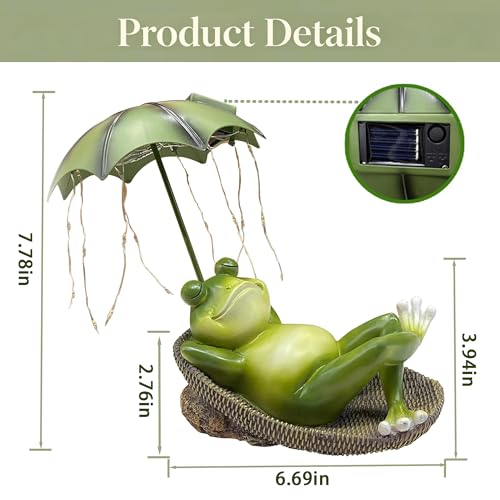 Statue solaire grenouille extérieure étanche et lampe DEL cour