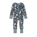 Little Sleepies Pajamas for Baby Boys & Girls, Viscose from Bamboo Baby Pajamas, Snug Baby Sleeper, Toddler PJs, 2-Way Zipper, Blue To the Moon & Back, 3-6M
