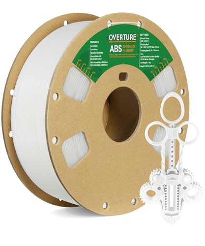 OVERTURE ABS Filament 1.75mm, ABS 1kg Spool (2.2lbs),3D Printer Filament,Dimensional Accuracy +/-...