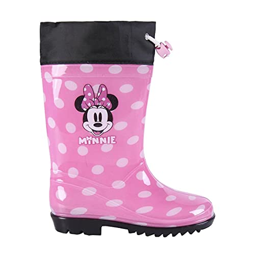 CERDÁ LIFE'S LITTLE MOMENTS Niña con Stopper Regulador para Mayor Ajuste y Minimizar la Entrada Botas de Agua Minnie Mouse de Color Rosa-Licencia Oficial Disney Niñas, 30 EU (2300004878_T030-C70)