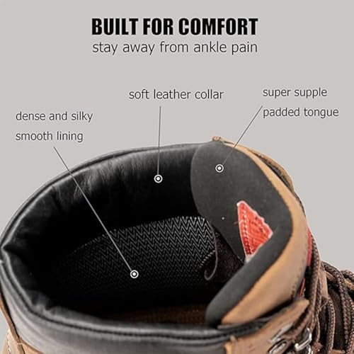 SUREWAY 6” Mens Heavy Duty Steel Toe Work Boots for Men,Goodyear Welt,Extremely Comfortable Durable Proved,Superior Oil/Slip Resistant,Thicker Full Grain Leather,Wedge Sole,Steel Toe Work Boots/Shoes3