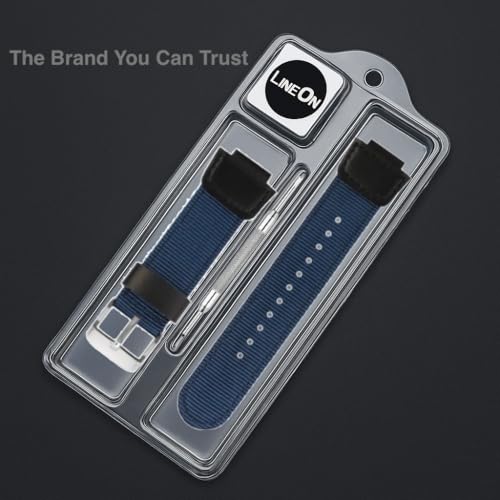 Image of Lineon 18mm Nylon & Leather Nato Style Watch Strap Cut Pattern Specially Compatible With CASI0 Royale AE-1200WH AE 1200 WH with Tool & Pins