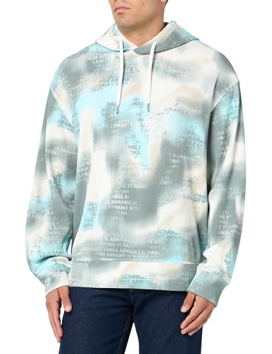 Armani Exchange Men's Hooded Camo Jacquard Pullover Sweatshirt