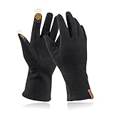 ACUSHLA Merino Wool Glove Liner - Touchscreen Lightweight Base Layer Ski Thermal Glove for Men & Women, 270GSM Black S
