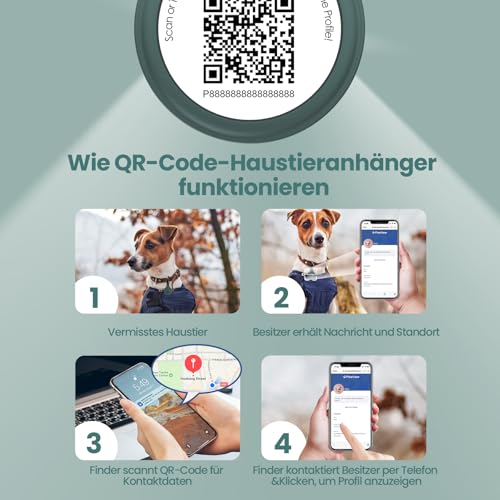 PawView Hundemarke mit QR-code & NFC- Adressanhänger Hunde für Halsband oder Geschirr mit Online-Profil Für kleine, mittelgroße und große Hunderassen,Gegen Verlust, Finder Scannt ohne App DE