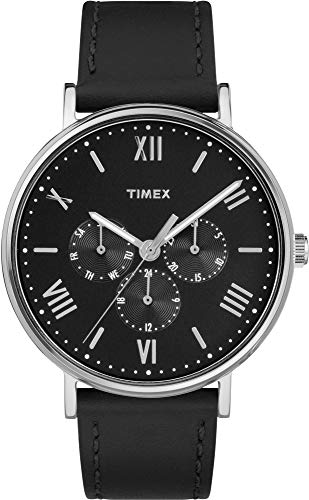 Timex Mens Southview Multifunction Black Leather Strap Watch - TW2R29000
