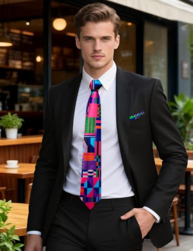 Image of Barry.Wang Men Tie Sets Skull Extra Long Necktie Pocket Square Cufflinks