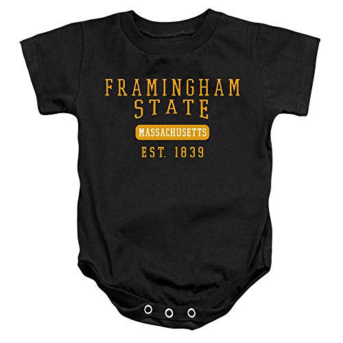Framingham State University Official Founded Date Unisex Infant Snap Suit for Baby, Black, X-Large (24 months)
