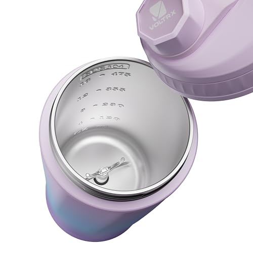 Image of VOLTRX ChillMix Shaker Bottle Insulated Stainless Steel - USB C Rechargeable Electric Protein Shake Mixer, Shaker Cups for Protein Shakes and Meal Replacement, Aurora Fade, 16 oz