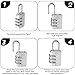 2 Pcs Cable Lock Double Loops 6.6Ft 2.5mm Long Silver Luggage Lock Safety Cable with Lock Stainless Steel Braided for Luggage,Outdoor, Clothesline