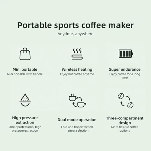 Cafetera portátil para auto con función de calentamiento 80 ml miniatura 3