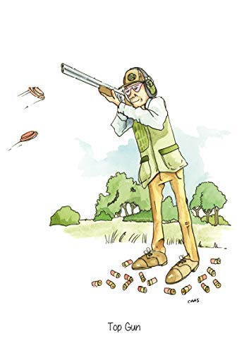 Farm Cottage Brands Top Gun A5 Piattello Tiro per Biglietti D'Auguri con Busta - Vuoto Dentro per Il Tuo Messaggio Coppia di Argille Colpire