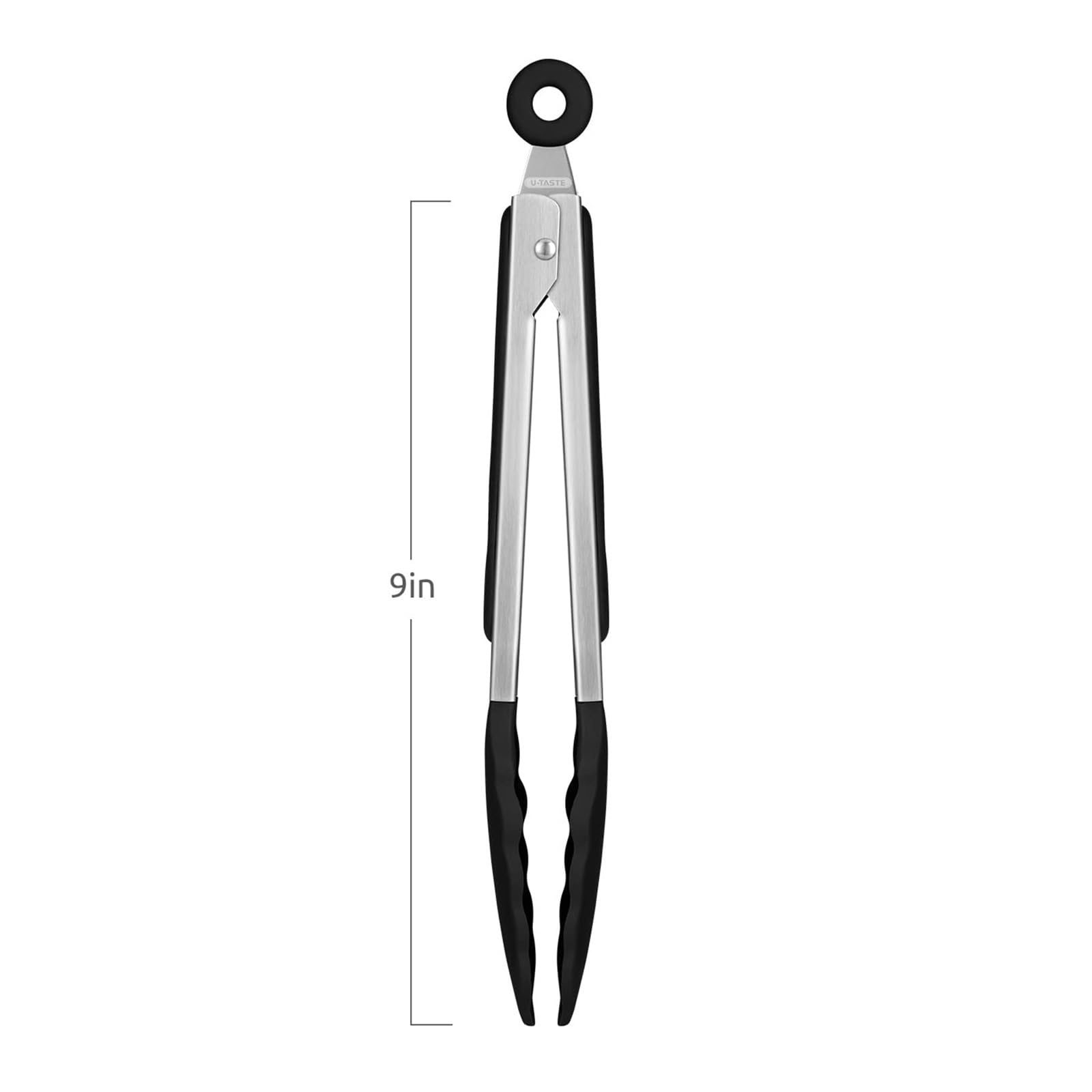Pinzas de cocina silicona 9 pulgadas, 1/3 Uds., con puntas goma antiadherentes selladas y mango acero inoxidable(3PCS)