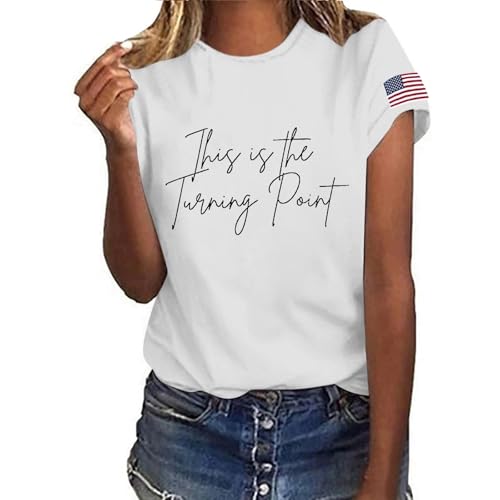 Retro This is The Turning Point Print Shirts Unisex Turning Point USA T-Shirt Short Sleeve Crewneck America Flag Tops
