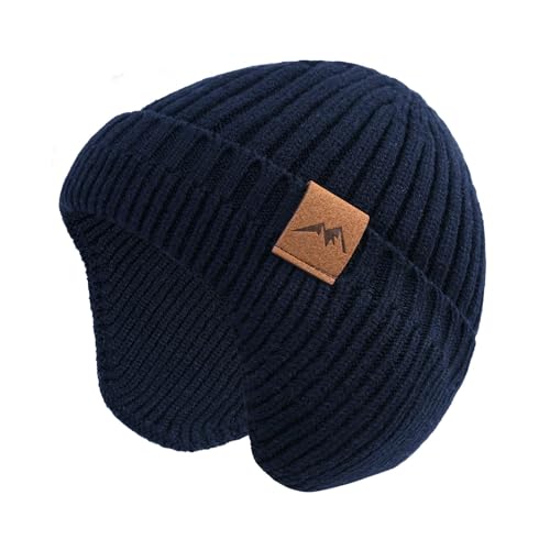 Image of POXIMI Baby Boy Winter Hat Toddler Warm Beanie Girl Knit Hats with Earflap Kid Cute Earmuffs