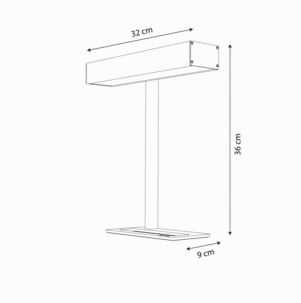 DAYVIA Lampe de Luminothérapie LED SUNDESK, Simulation de la Lumière du Jour, 3 Niveaux d'Intensité Ajustables, Tête Pivotante, 33x36x10cm Noir, Agréement CE Médical et Fabrication Française