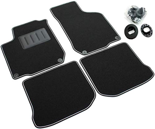 ilTappetoAuto by Fabbri 3 - SPRINT04006 - Tapis de Voiture sur Mesure en Moquette Noire Compatible avec Golf IV, New Beetle, Leon I et Bora