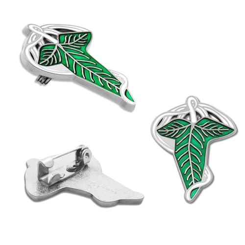 Image of 12Pack Elegance Elven Green Tree Leaf Enamel Pins Cloak Clasp Brooch Bulk-collection cute pins Halloween Christmas Accessory Badge Button Souvenir