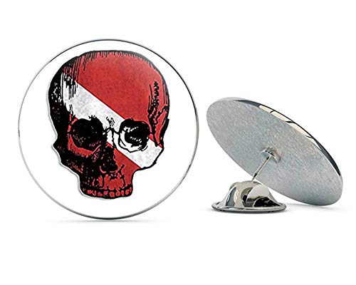 Skull Shaped Dive Flag (Scuba Diving Vintage) Metal 0.75