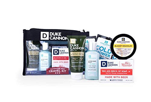 Duke Cannon Supply Co. - Handsome Man Travel Size Grooming Kit Set (7-Piece Set) Unique Men's Travel Size Gift Set