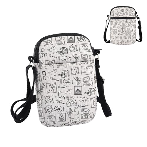 PWHAOO Future X-Ray Tech Gift Radiologic Technologist Crossbody Bag RAD Tech Travel Bag Radiology Graduation Gift