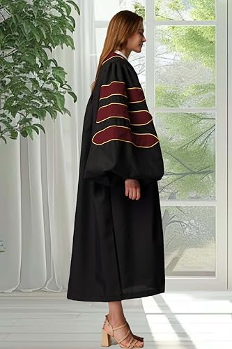 Image of MyGradDay Unisex Deluxe Graduation Doctorate Robe with Gold Piping Available for Customization