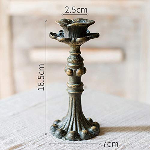 Home Wang Portacandele Vintage Classico portacandele a Colonna centrotavola Matrimonio centrotavola Regalo Europeo retrò Natale Romantico Arredamento per la casa candeliere portabiti-B 2 Pezzi