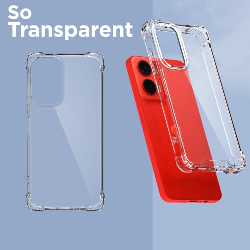 Image of Outlouders Back Cover for Motorola Moto G35 5G Clear Transparent PC + TPU Bumper Case with Raised Edges for Shockproof Protection (Transparent)