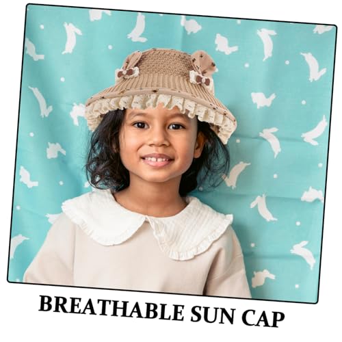 LIFKOME Bunny Ear Sun Hat Cute Summer Cap with Wide Brim for Beach Vacations and Outdoor Activities Ventilated Design for Comfort Protective Wide Brim for Girl Summer Adventures Coffee3