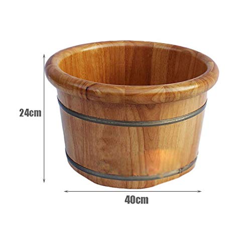 YQZQ Foot Bath Barrel Solid Wood Natural Thicken Foot Spa Wooden Tub Household Insulation Steamed